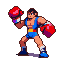Pixel Art: arcade hero with giga boxing gloves