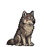 Pixel Art: set of wolf characters