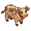Pixel Art: small isometric cow