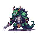 Pixel Art: a dungeon monster (generated with AI by Caen Pupa).