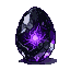 Pixel Art: crystallized void egg, fist-sized dark crystal egg, pulsing ...