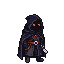 Mysterious Cloaked Figure with Orange Eyes, Hidden Blade