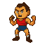 Pixel Art: retro arcade fighter big head