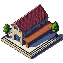 Pixel Art: train station isometric tile
