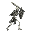 Pixel Art: skeleton warrior sideview
