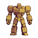 Pixel Art: golden golem
