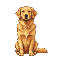 Pixel Art: golden retriever