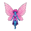 Pixel Art: cool pixie with pink wings
