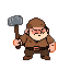 Pixel Art: dwarf with hammer
