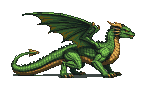 Emerald-scaled dragon with unfurled golden-accented wings, poised for flight.