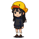 Pixel art generated with AI prompt: anime girl in duck hat