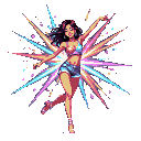 Pixel Art: young woman1 (generated with AI and edited by Alouka).