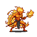 Pixel Art: fire elemental hero