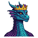 Pixel Art: portrait of dragon queen