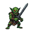Pixel Art: goblin with sword