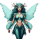 Pixel Art: thunder pixie woman (generated with AI by pixie.haus).