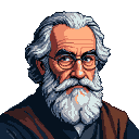 Pixel Art: a philosopher (generated with AI by Taliwyr Banshee).