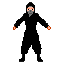A cloaked figure with a grey mask and glowing orange fingertips.