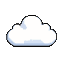 A fluffy white cloud with pale blue accents floats against a transparent background.