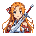 Pixel Art: Asuna (Sword Art Online) (generated with AI by Tynvar Spirit).