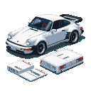 Pixel Art: porsche 911 turbo s de 1992 (generated with AI by Jorfira Wisp).