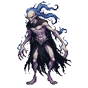 Pixel Art: humanoid evil wind elemental - game monster