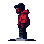 Pixel Art: thug character sideview (generated with AI by pixie.haus).