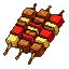 Pixel Art: portion of skewers - game item