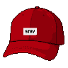 Pixel Art: Red cap with sticker