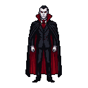 Gothic Vampire: Crimson Cape, Piercing Red Eyes
