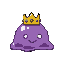 Pixel Art: purple slime king npc (generated with AI and edited by sandacz).