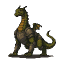Pixel art generated with AI prompt: armor basilisk