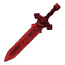 Pixel Art: red great sword - unique game item
