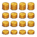 Pixel Art: gold coins spritesheet