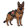Pixel Art: dog with medpack