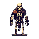 Pixel Art: skeleton sprite (generated with AI by sandacz).