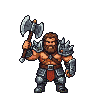 Warrior Ready: Axe-Wielding Barbarian in Battle Stance
