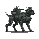 Pixel Art: military robot dog