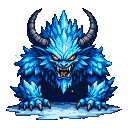 Pixel Art: ice demon (generated with AI by sandacz).