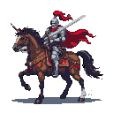 Pixel Art: 骑士，骑马，拿剑，威武 (generated with AI by Viradros Necromancer).