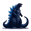 Pixel Art: Godzilla (generated with AI by Aermir Shapeshifter).