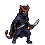 Pixel Art: set of rpg heroes sideview, each uniqe, some with animal fac...