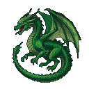 Pixel Art: green dragon