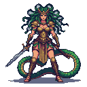 Lamia-Medusa: Ancient Warrior, Serpent Queen, Golden Armor