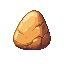 Pixel Art: A small polished natural stone in warm tones, smooth and gro...