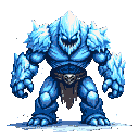 Pixel Art: ice golem (generated with AI by pixie.haus).