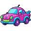 Funky Pink Car: Retro-Futuristic Toy Vibes