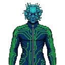Pixel Art: character with quantum computer head