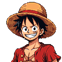 Pixel Art: Monkey D. Luffy (One Piece) (generated with AI by Tynvar Spirit).