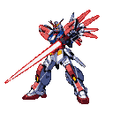 Pixel Art: mecha gundam with lasersword battle pose